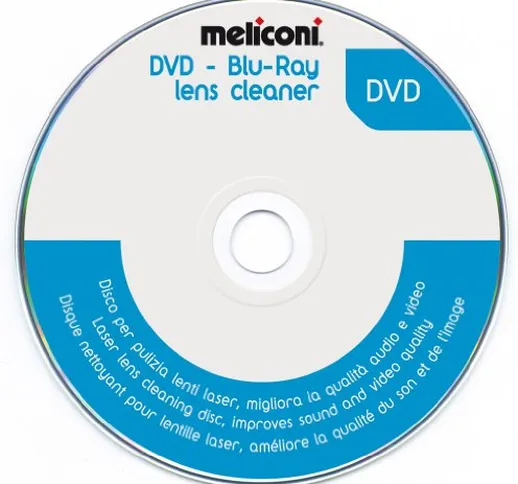 Meliconi, DVD Blu-ray Lens Cleaner, disco per la pulizia dei DVD. Migliora qualità audio e...