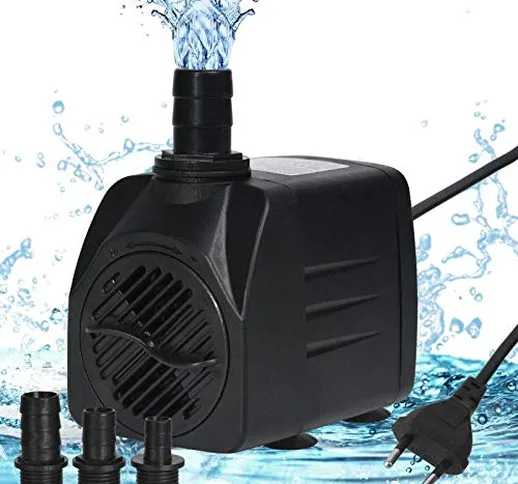 flintronic Mini Pompa Acqua, Sommergibile Ultra-Silenzioso 25W 1500L/H Pompa per Acquario...