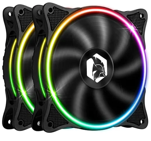 EMPIRE GAMING - Ventola di Case per PC Gamer da 2x120 MM - Flusso d'aria elevato - RGB Ind...