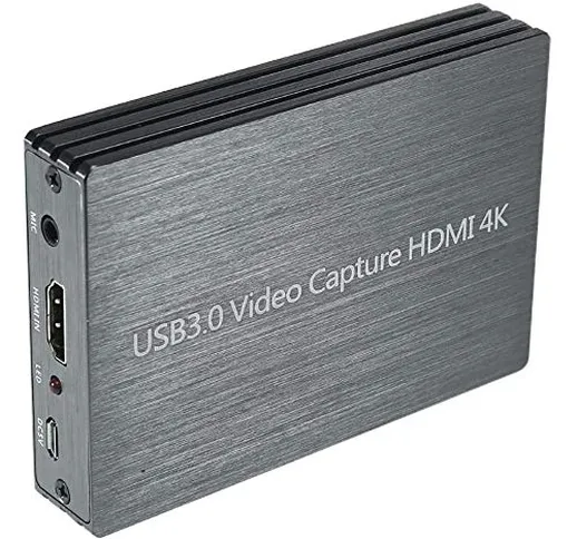 KKTECT Scheda di acquisizione Video HDMI con Mic-in, USB3.0 Scheda di acquisizione per Vid...