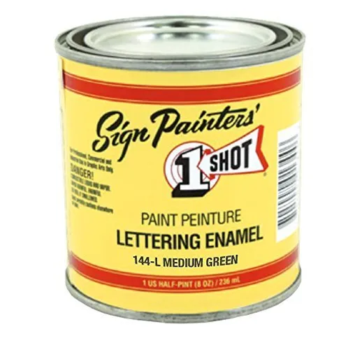 One Shot Sign Lettering Paint - Medium Green - 8oz Can by One Shot