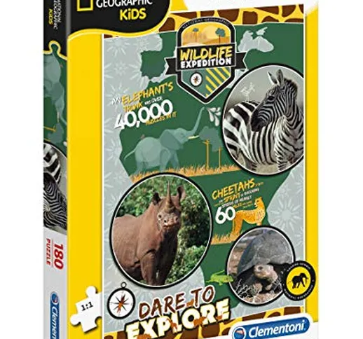 Clementoni - 29207 - National Geographic Kids - Wildlife Expedition - 180 Pezzi - Made In...