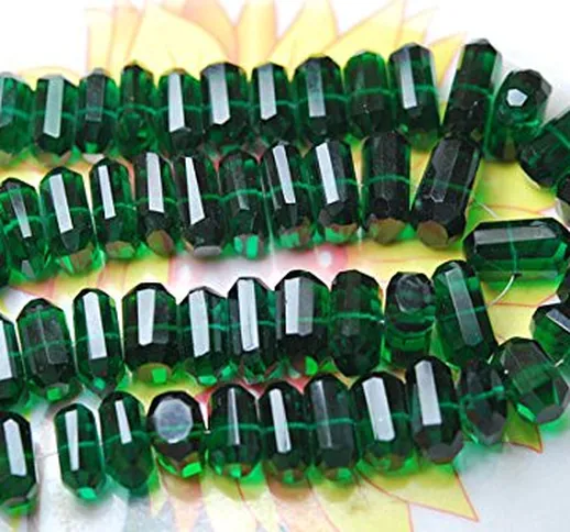 8 Inches, Full Strand,Chrome Green Quartz Faceted Putt Nuggets, Size 14-17mm