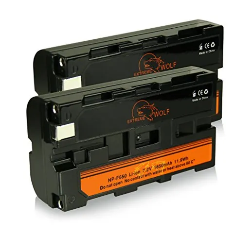 Bundle - 2x Power Batteria NP-F550 per Sony BC-V615 | DCM-M1 | DCR-TRU47E | MVC-CD1000 | P...