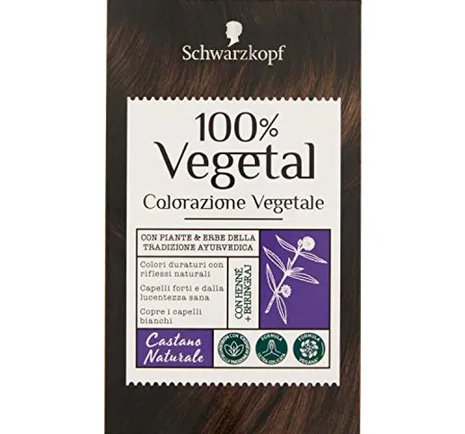 Schwarzkopf 100% Vegetal, Colorazione Vegetale per Capelli, Tinta per Copertura dei Capell...