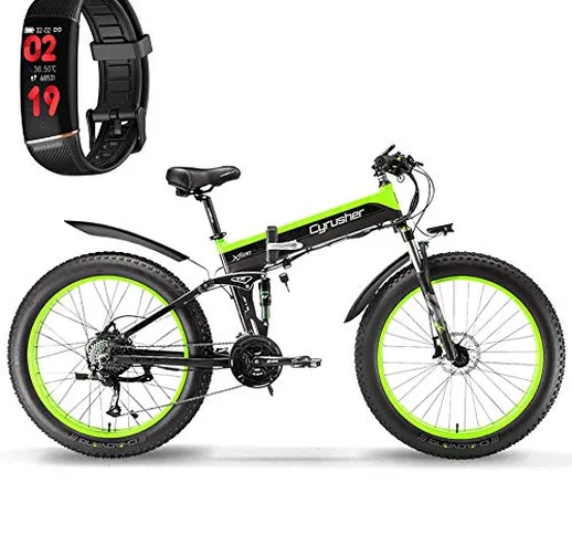 Extrbici XF690 500W 48V10A Batteria al Litio Pieghevole Veicolo Elettrico Mountain Bike 7...