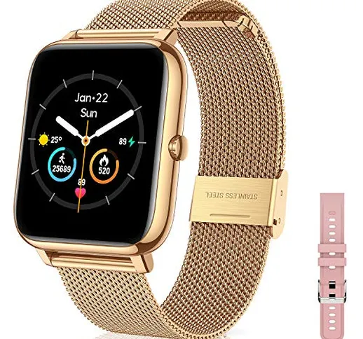 Canmixs Smartwatch Orologio Fitness Donna Uomo Impermeabile Bluetooth Smart Watch Cardiofr...