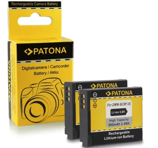 PATONA 2x Batteria DMW-BCM13E Compatibile con Panasonic Lumix DMC-FT5 DMC-LZ40 DMC-TS5 DMC...