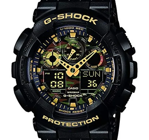 Casio G-SHOCK Orologio 20 BAR, Giallo/Nero, Analogico - Digitale, Uomo, GA-100CF-1A9ER