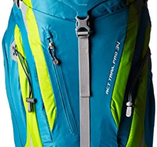 Deuter ACT Trail PRO 34 - Zaini Unisex Adulto, Verde (Petrol/Kiwi), 24x36x45 cm (W x H L)