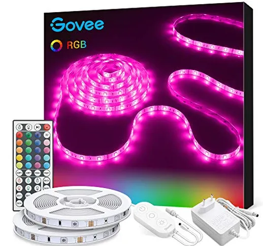 Govee LED Striscia, 10m RGB con 44 Tasti Telecomando IR, 20 Colori 6 Modalità, Luci Colora...