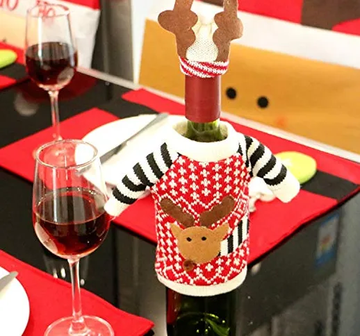 XINGRUI Bottiglia di Vino Tappo di Cervo di Natale Stoffa di Stoffa Decorazione di tavola...