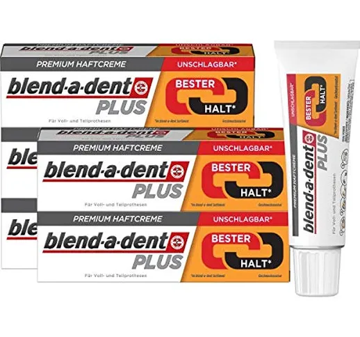 Blend-a-dent Più la crema adesiva premium Duo Kraft, Confezione da 6 (6 x 40 g)