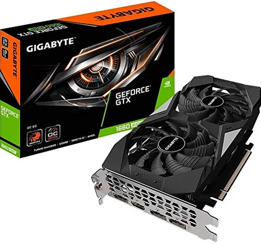 Gigabyte Gv-N166SOC-6GD GeForce GTX 1660 Super OC 6G, 2 ventole Windforce, 6 GB GDDR6 a 19...