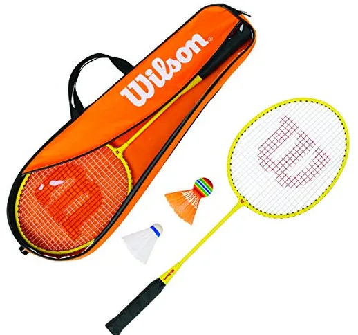 Wilson Junior Kit, Set Badminton, 2 Racchette Incluse, 2 Volani in, Plastica e Una Borsa d...
