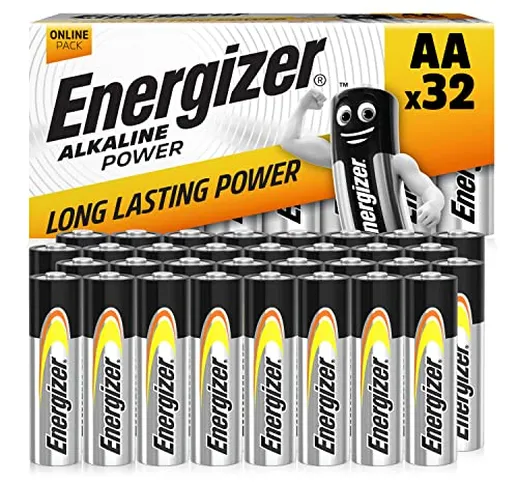 Batterie AA Energizer Alkaline Power, confezione da 32 (Amazon esclusivo)