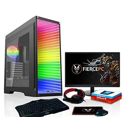 Fierce QUAKE RGB Gaming PC - Veloce 4.0GHz Quad-Core AMD Ryzen 3 2300X, 1TB HDD, 8GB, NVID...