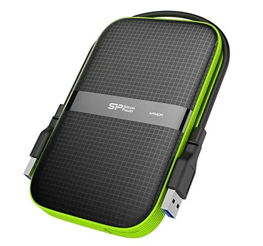 Silicon Power 2 TB External Portable Hard Drive Rugged Armor A60 Shockproof Water-Resistan...
