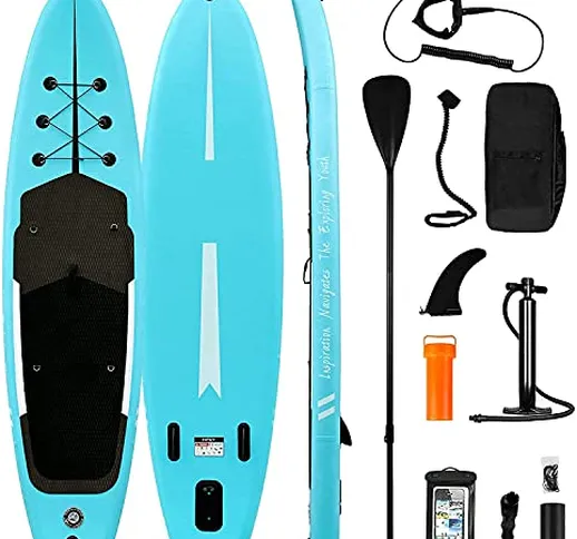 SUP Stand Up Paddle Board gonfiabile per adulti e bambini, accessori completi, pagaia in a...