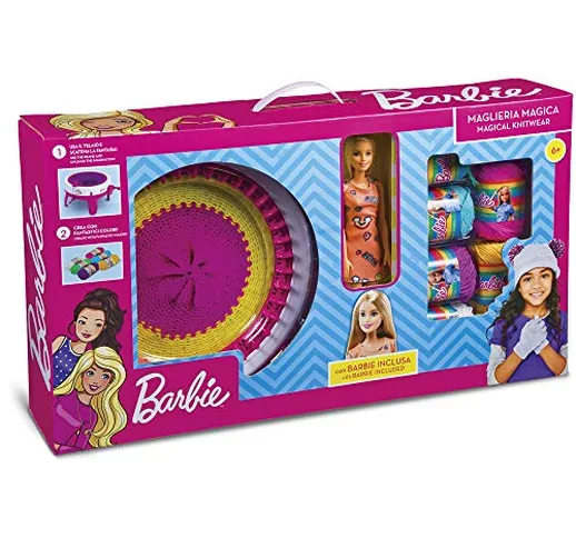 Grandi Giochi Maglieria Magica con Barbie Inclusa, Multicolore, GG00524