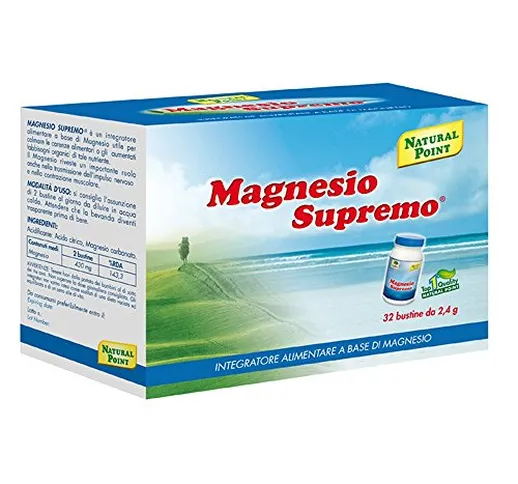 Natural Point Magnesio Supremo, Integratore Alimentare a base di Magnesio 32 Bustine, 76.8...