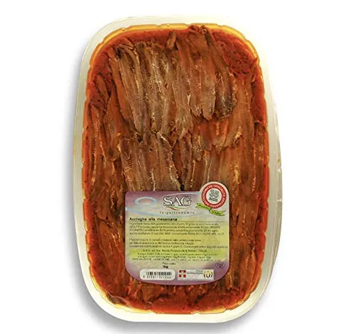 Filetti di acciughe in salsa rossa o "Messicana", (Confezione 1 pz. da Kg) - SAG