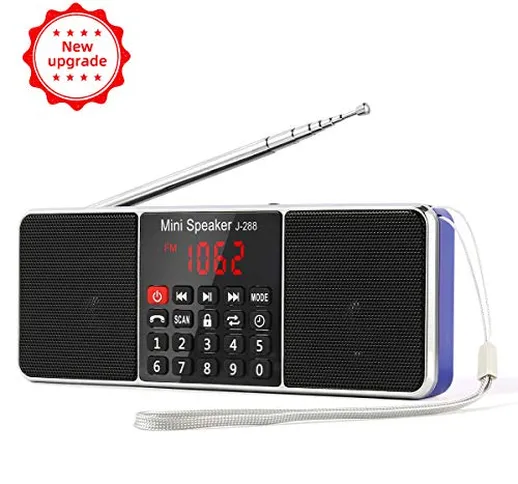 PRUNUS™ J-288 Portatili Radio AM(MW)/FM con L'altoparlante e Funzione Bluetooth, Lettore M...