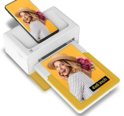 KODAK PD460 - Stampante fotografica 10 x 15 cm, Bluetooth e Docking, colore: Bianco e Gial...