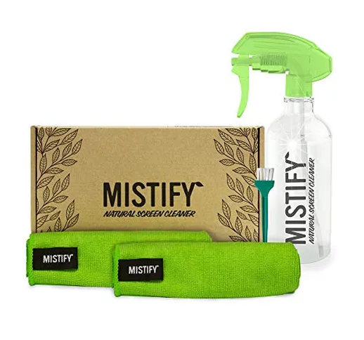 Mistify Pulizia Schermo Naturale 500ml e 2 Panni in Microfibra [Smartphone Tablet Portatil...