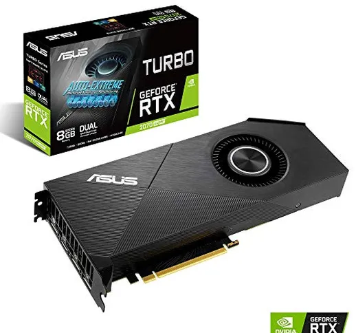 ASUS Turbo GeForce RTX 2070 SUPER EVO 8 GB GDDR6, Scheda Video Gaming e Workstation, Dissi...