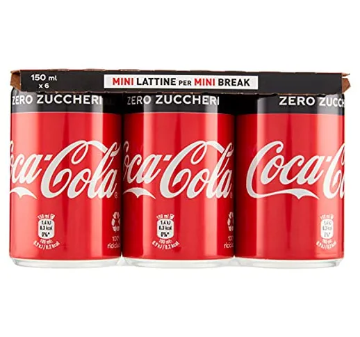 Coca-Cola Zero Mini Lattina - Confezione da 6 x 150 ml
