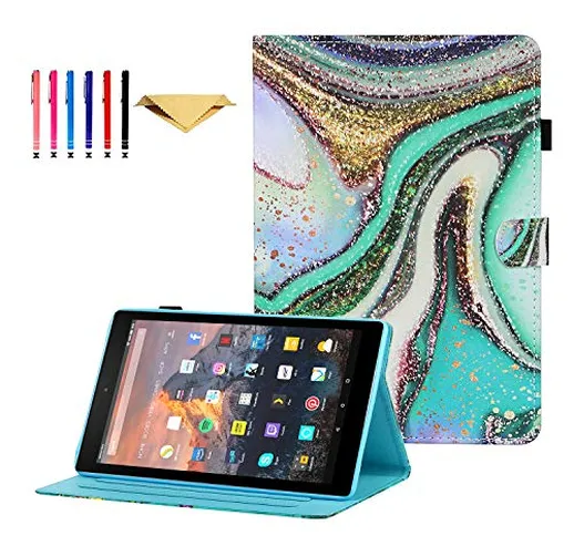 Ausmix, custodia per tablet HD 8 Plus, HD 8, 10th Generation 2020, in pelle sintetica, con...