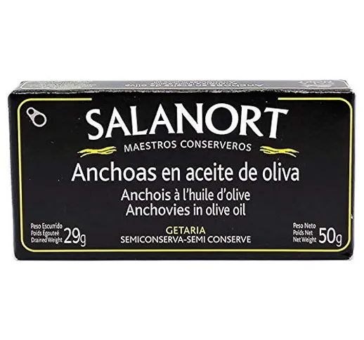 Filetti di acciughe cantabriche in salamoia in olio di oliva 50gr - Salanort