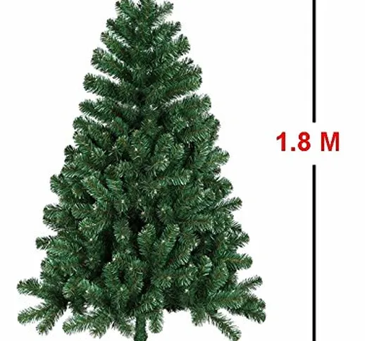 MCTECH 180 cm Albero di Natale con supporto - Abete Albero Albero di decorazione in PVC ve...