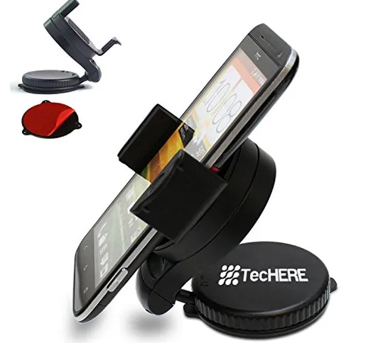 TecHERE SmartClaw Porta smartphone / cellulare universale con ventosa e supporto adesivo p...