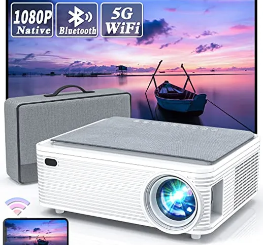 Proiettore Full HD Wifi Bluetooth 1080P Nativo Videoproiettore，WISELAZER Home Cinema Thea...