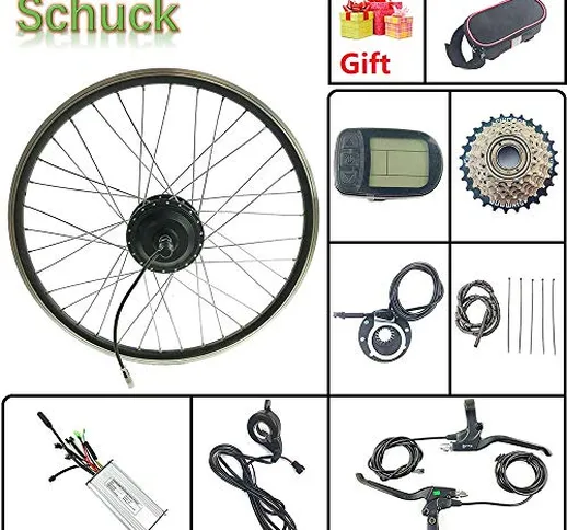SCHUCK Kit Bici elettrica 36V500W Kit Ruote Moto rotative Posteriori 27,5 Pollici Kit Bici...