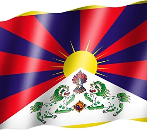 Bandiera del Tibet tibetano Stato di bandiera o bandiera e fasce-Bandiera con occhielli, 1...