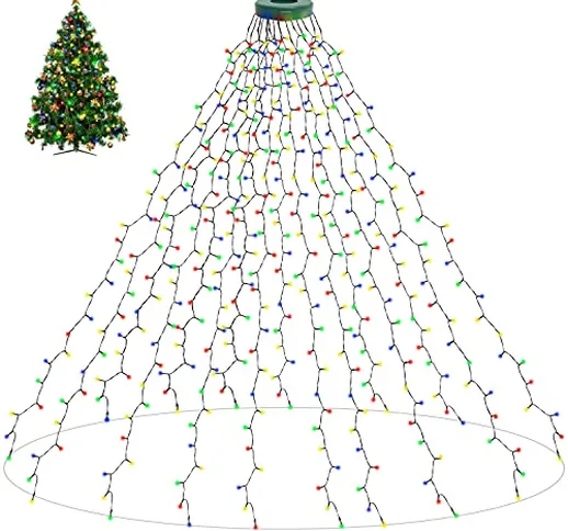 aneeway Catena Luminosa dell'albero di Natale 16x200cm 400 LEDs 8 modalità con Timer Imper...