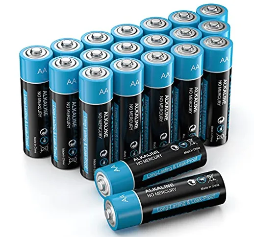 Batterie Alcaline AA Confezione da 20 Mini Batteria AA da 1.5V Adatto Per Telecomando、Mou...