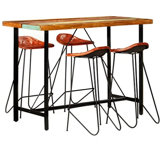 VidaXL - Set da bar, 5 pezzi, tavolo e sedie da bistro, mobili da pub, mobili da ristorant...