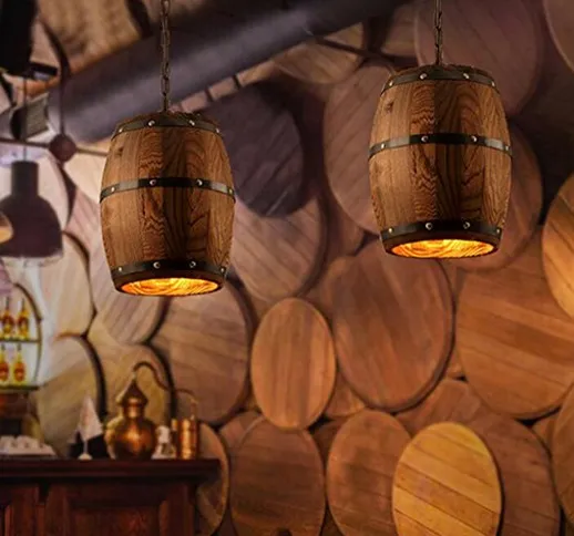 In ottone antico lampadario,luci a soffitto per soggiorno lampadario,Vintage botti di legn...