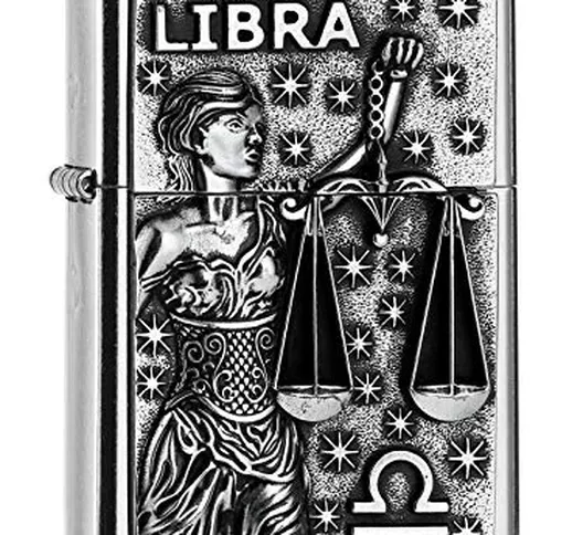 Zippo PL 207 Libra-Grattugia per Animali V19 Accendino, Ottone, Design, 5,83,81,2