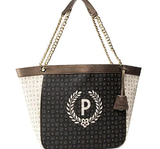 Pollini Borsa Heritage pvc colore Avorio/Nero - TE8447PP0AQ5210A