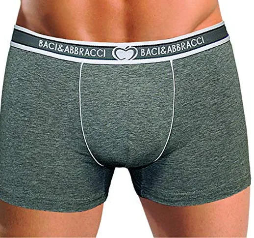 Baci & Abbracci - 6 Boxer Uomo Cotone Elasticizzato Intimo Underwear Mutande Uomo Boxer Ra...