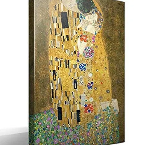 Quadro - Stampa su Tela Canvas - Il bacio di Gustav Klimt - 70 x 95 cm