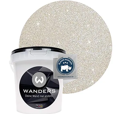 Wanders24 effetto glitter (1 Litro, Argento-sabbia) colore glitter, vernice glitter, effet...