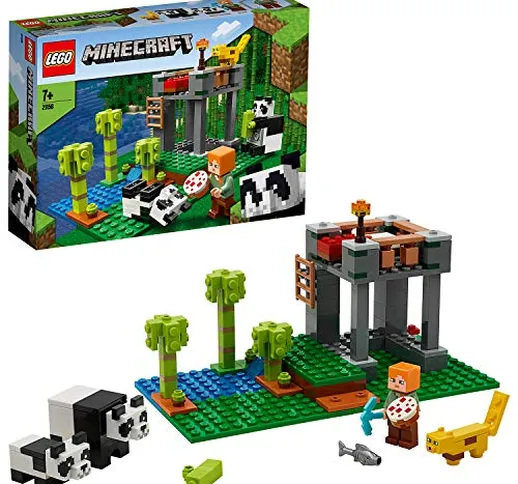 LEGO Minecraft - Minecraft-3 e l'Allevamento dei Panda con 2 Panda, Alex e un Gattopardo,...