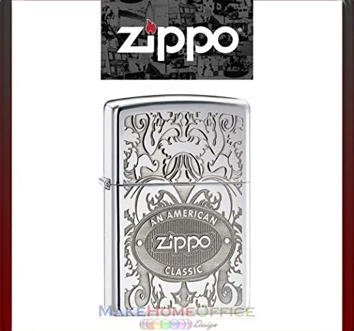 Accendino"Zippo" Mod. 24751 Crown Stamp Benzina Ricaricabile Antivento"Modello Logo"