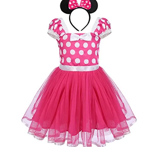 Bambino Minnie Abito Ragazza Costume da Minnie Vestito Principessa Balletto Tutu Danza Bod...